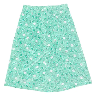 Womens A-Line Skirt Green Midi Floral M