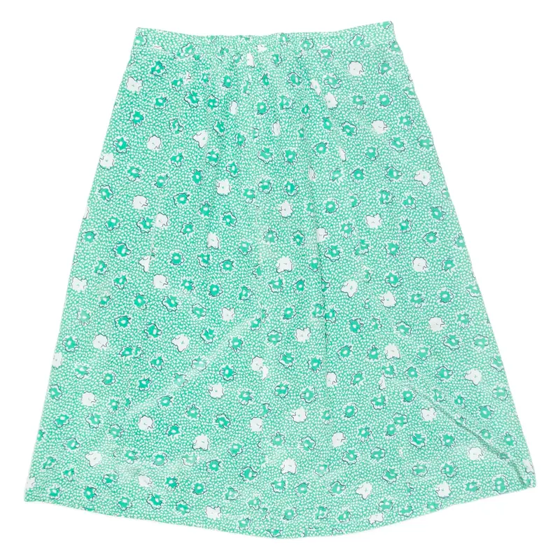 Womens A-Line Skirt Green Midi Floral M
