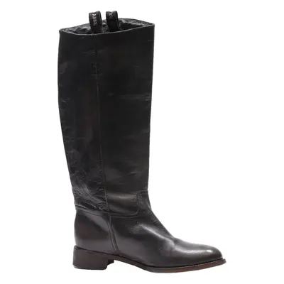US POLO ASSN High Boots Black Leather Womens UK 8