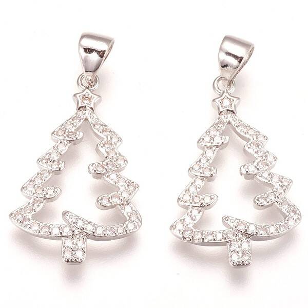 Brass Micro Pave Cubic Zirconia Pendants