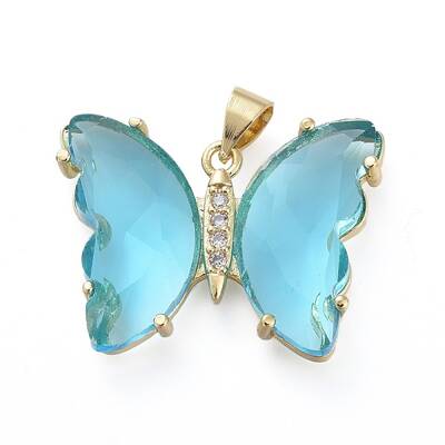 Brass Micro Pave Clear Cubic Zirconia Pendants