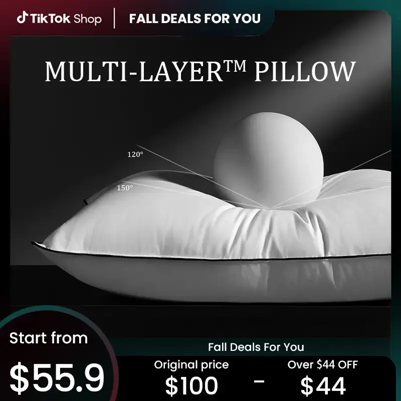 APSMILE Goose Feather Down Pillow- Hotel Collection Bed Pillows Set of 2 - Soft Down Pillows for Back, Stomach or Side Sleepe...