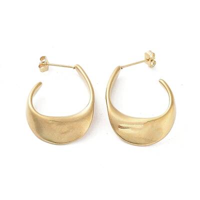 PVD Vacuum Plating 304 Stainless Steel Twist Teardrop Stud Earrings