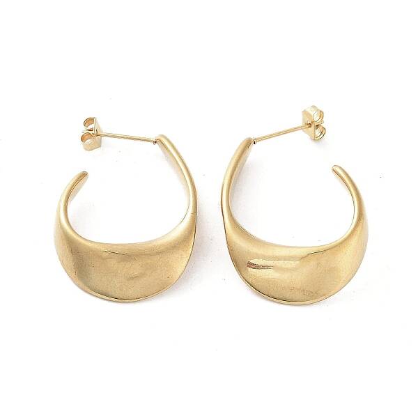 PVD Vacuum Plating 304 Stainless Steel Twist Teardrop Stud Earrings