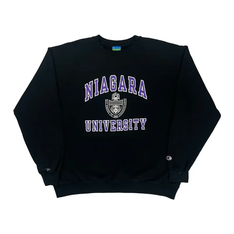 Niagara University Champion College Sweatshirt - XL Black Cotton Blend