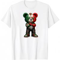 HAGBDH Mexican Flag Bear Tee - Cotton Graphic T-Shirt for Men,Casual Crewneck, Streetwear Menswear Shortsleeve men gifts tren...