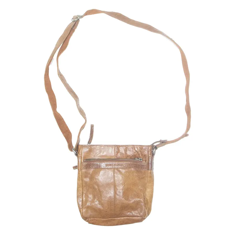 SPIKES & SPARROW Womens Crossbody Bag Brown Leather