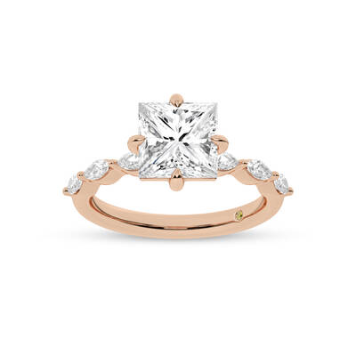 Cabo Princess Cut Lab Grown Diamond Engagement Ring | 14K Rose Gold 4 CT. TW.