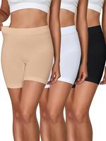 Women's Solid High Waist Tummy Control Safety Shorts, Comfy Breathable Seamless Boyshorts, Women's Underwear for Daily Wear, ...