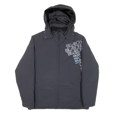 BILLABONG Insulated Boys Rain Coat Black Hooded 14Y