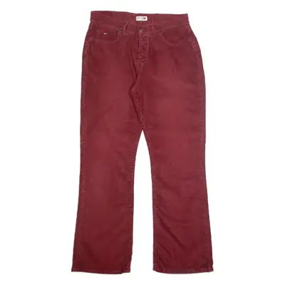 HILFIGER DENIM Mens Corduroy Trousers Red Regular Bootcut W30 L30