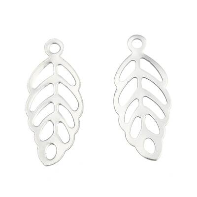 Tarnish Resistant Leaf 201 Stainless Steel Charm Pendants