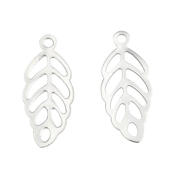 Tarnish Resistant Leaf 201 Stainless Steel Charm Pendants