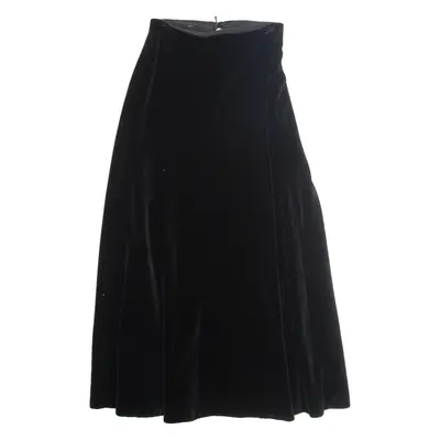 Womens A-Line Skirt Black Long Velvet M