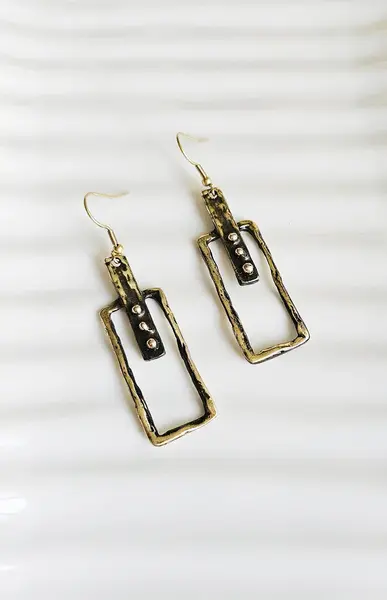 Linear Luxe Earrings -Bronze