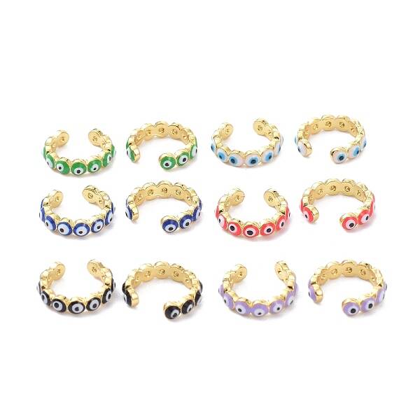 Brass Enamel Cuff Earrings