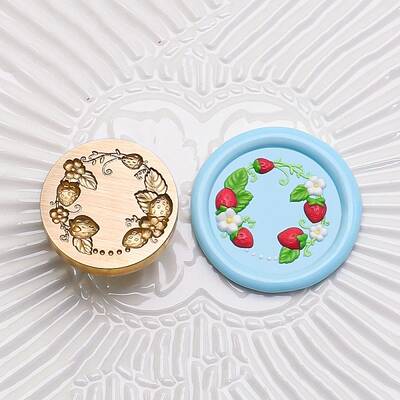 Golden Tone Round Wax Seal Brass Stamp Heads