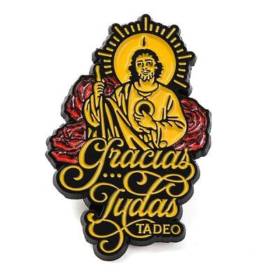 Rose Flower San Judas Zinc Alloy Enamel Pins Brooch
