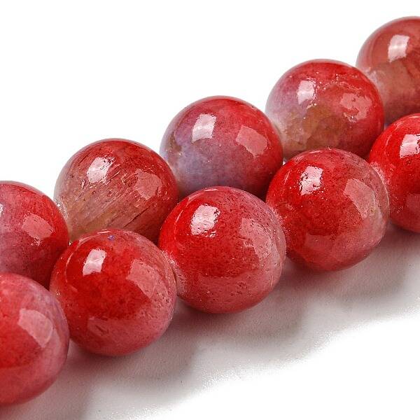 Dyed Natural White Jade Beads Strands