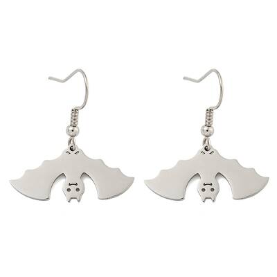 Non-Tarnish Halloween Theme 304 Stainless Steel Dangle Earrings for Women