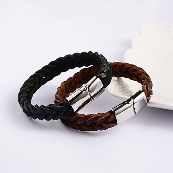 Trendy Leather Braided Cord Bracelets