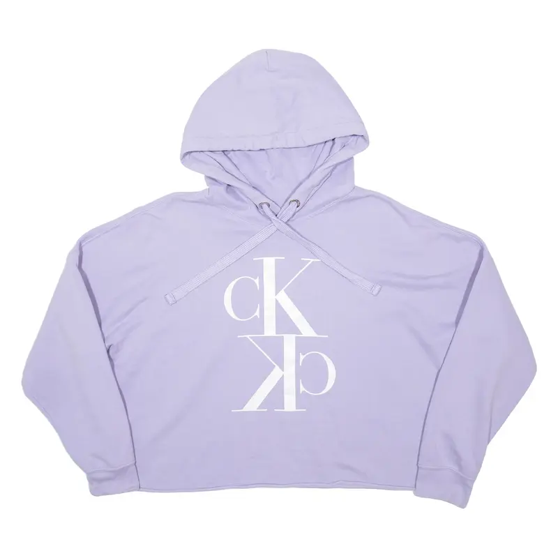CALVIN KLEIN JEANS Cropped Womens Purple Hoodie XL