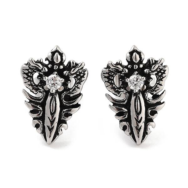 316 Surgical Stainless Steel Pave Clear Cubic Zirconia Stud Earrings for Women Men