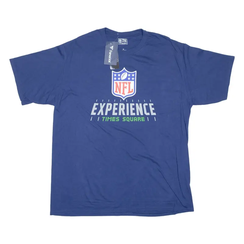 FANATICS NFL Times Square USA T-Shirt Blue Short Sleeve Mens XL