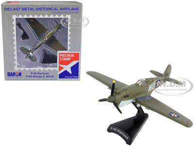 Curtiss P-40 Warhawk Fighter Aircraft #160 Pilot George S. Welch United States Army Air Force Attack on Pearl Harbor (194...