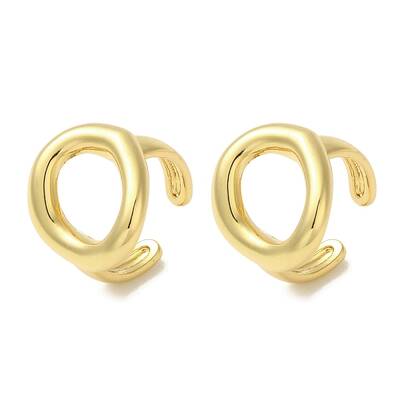 Rack Plating Brass Oval Cuff Earrings for Women