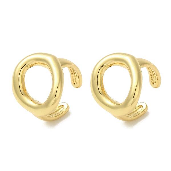 Rack Plating Brass Oval Cuff Earrings for Women