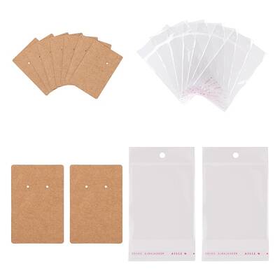 200Pcs 2 Style Cardboard Display Cards and OPP Cellophane Bags