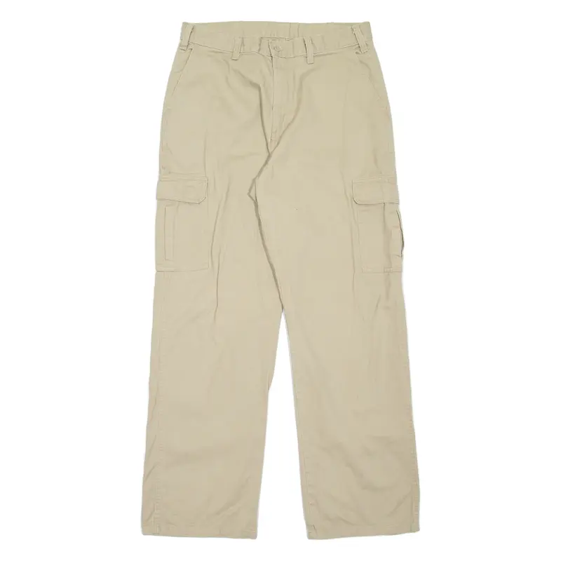 DICKIES Cargo Workwear Mens Trousers Beige Relaxed Straight W34 L34