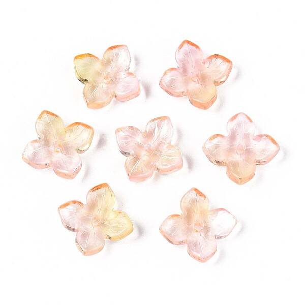 Baking Painted Transparent Glass Bead Caps
