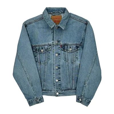 Relaxed Trucker Levis Denim Jacket - Small Blue Cotton