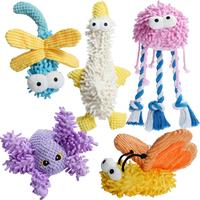 Nocciola 5 PCS Pastel Colors Fuzzy Plush Toys, Colorful Summer Toy, Squeaky Crinkle Cute Dog Toys, Durable Stuffed Toys for A...