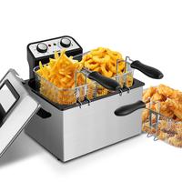 SUSTEAS Electric Deep Fryer 4 Liter with Cold Touch Edges, Removable Parts, Viewing Window, Temperature Control, and Easy to ...