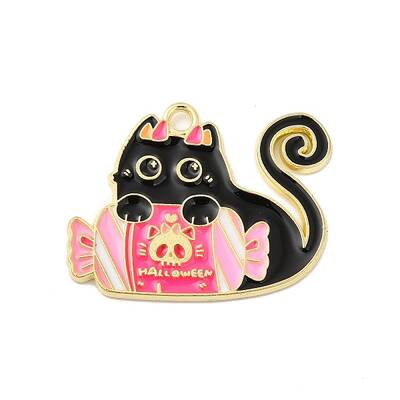 Halloween Theme Alloy Enamel Pendants