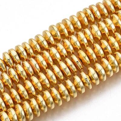 Electroplate Non-magnetic Synthetic Hematite Bead Strands