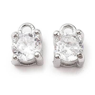 Brass Micro Pave Cubic Zirconia Pendants