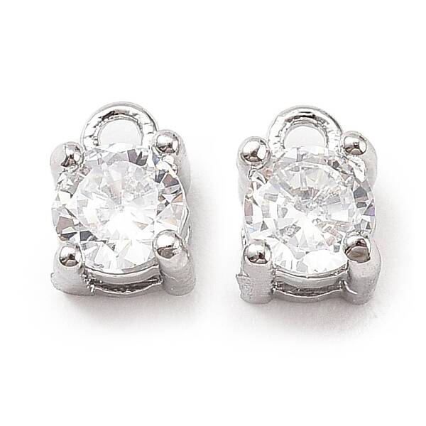 Brass Micro Pave Cubic Zirconia Pendants