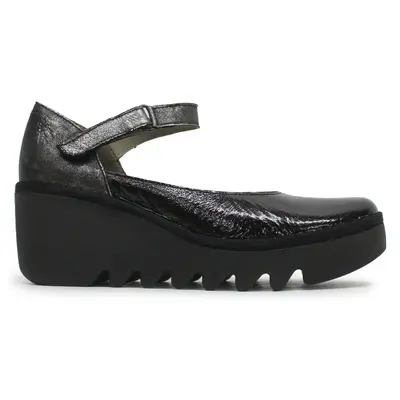 Fly London BAWO543FLY Nappa Leather Women's Comfort Shoes - Black Silver - Size:US 6-6.5 Women