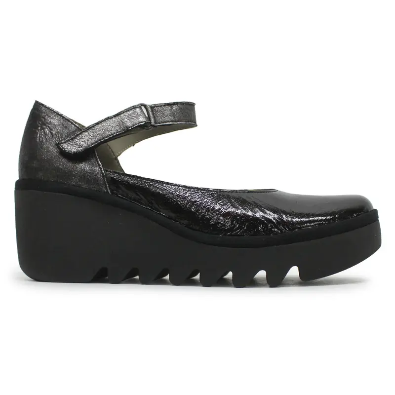 Fly London BAWO543FLY Nappa Leather Women's Comfort Shoes - Black Silver - Size:US 6-6.5 Women