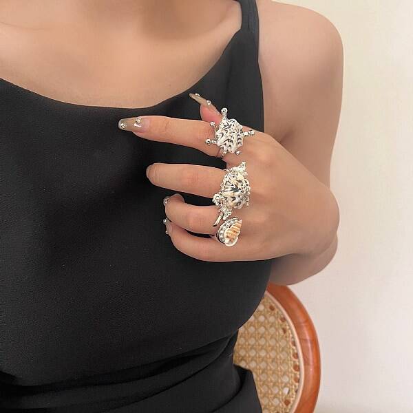 Shell Open Cuff Ring for Women