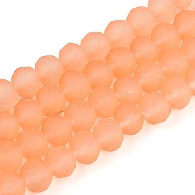 Baking Paint Frosted Glass Beads Strands