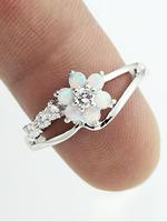 Elegant Style Artificial Zircon Floral Decor Metal Ring, Fashion Jewelry for Party, Daily Clothing Decor, Trendy All-match & ...
