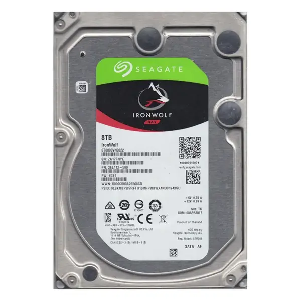 2EL112-500 Seagate 8TB 7200RPM SATA 6Gb/s 3.5-Inch 256MB Cache IronWolf Hard Drive