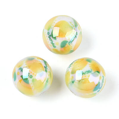 Printed Opaque Acrylic Beads
