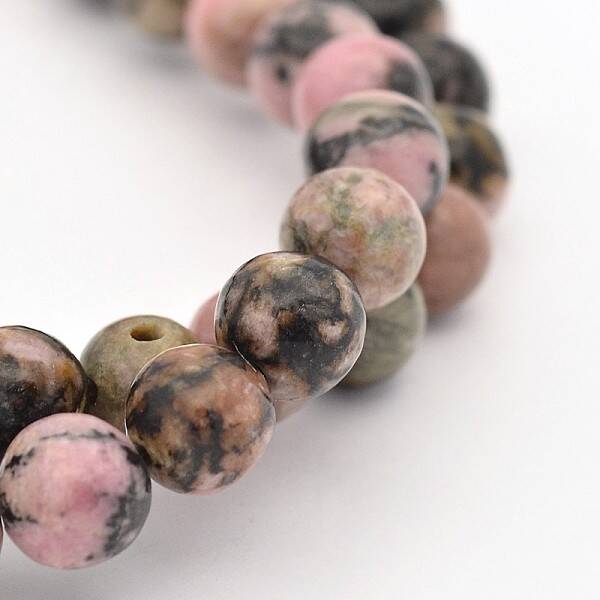 Round Natural Rhodonite Beads Strands