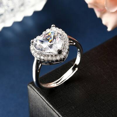 Adjustable 925 Sterling Silver Micro Pave Cubic Zirconia Cuff Rings for Women